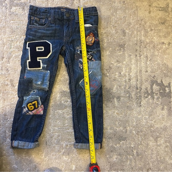 Polo Ralph Lauren Astor Slim Boyfriend 4T Girls Toddler Jeans With Patches - Picture 13 of 15